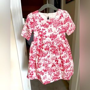 Janie and Jack keyhole back toile Christmas / Holiday dress